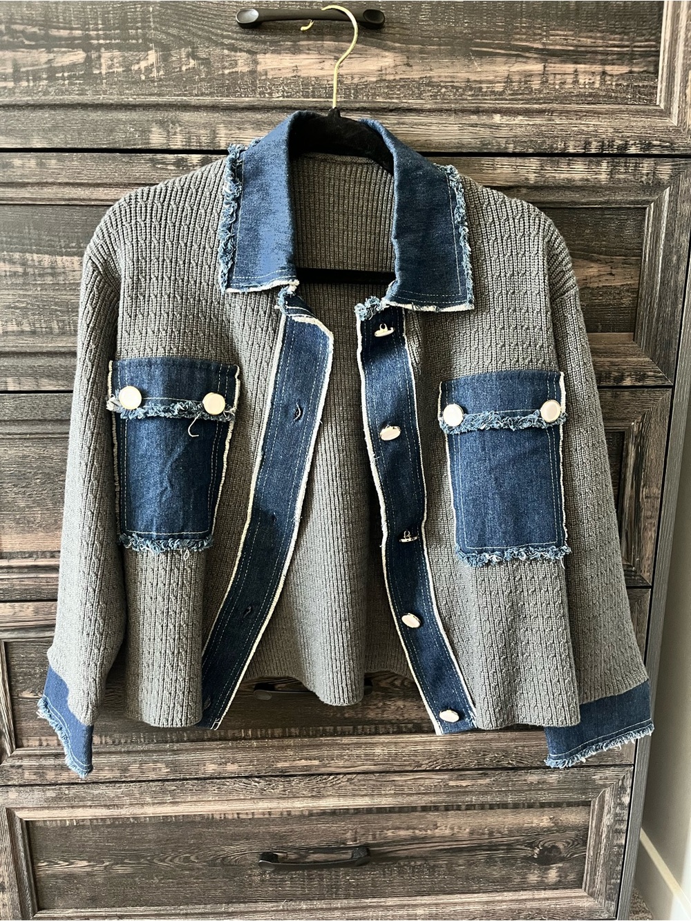 Denim/sweater combo jacket size small